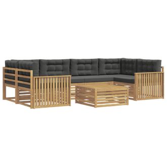 vidaXL Conjunto De Sof&aacute;s De Exterior 7 Uds. Blanco Y Antracita Vidaxl