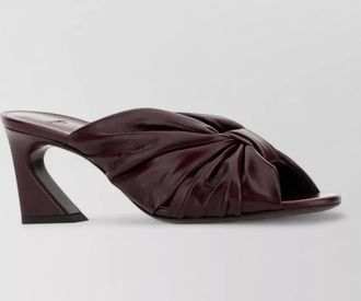 Fendi leather arco mules block heel open toe