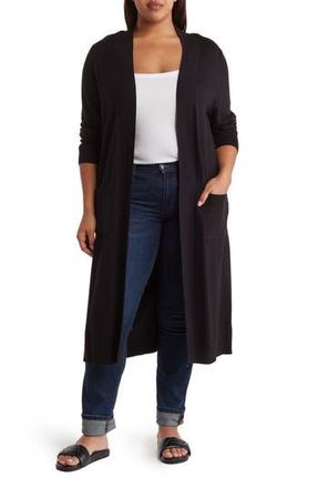 By Design Tribeca Longline Cardigan in Black at Nordstrom Rack, Size 4X