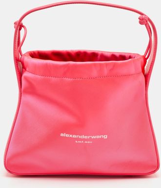 Alexander Wang Ryan Hot Pink Leather And Satin Clutch Bag