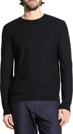 Theory Long Sleeve Silk & Cotton T-Shirt in Black at Nordstrom, Size Xx-Large