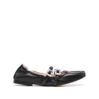 Roger Vivier Ballerinas, female, Black, Size: 10 US Embellished Square Toe Ballerina Flats