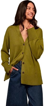 Celtic & Co. Drop Shoulder Slouch Cardigan in Olive at Nordstrom, Size X-Large