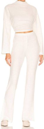 Something Navy Ribbed Textured Open Back Top In Ivory