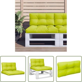 vidaXL Cuscini per esterno - Cuscini per Divani in Pallet 2 pz Verde Intenso in Tessuto