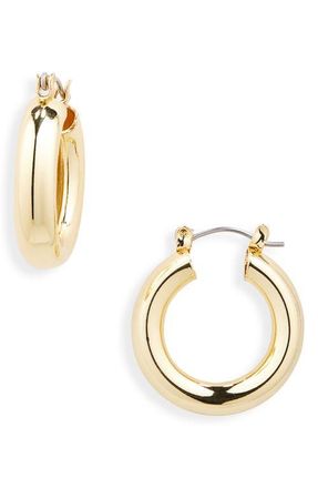 BP. Dipped Bold Medium Hoop Earrings in 14K Gold Dipped at Nordstrom
