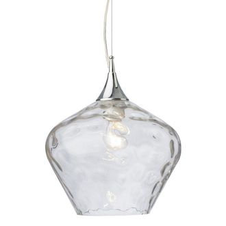 Netlighting Titan Dome Pendant Light Chrome with Clear Glass in Grey