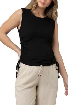 Ripe Jodie Ruched Rib Tank Black at Nordstrom, Size X-Large Au