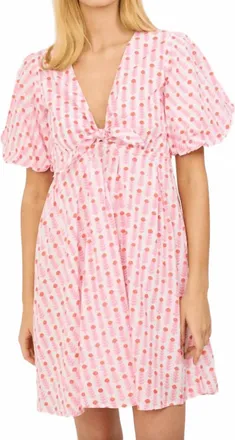 Marea Cisco V-Neck Dress In White Multi