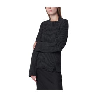 Victoria Beckham Truien & Vesten, Dames, Grijs, S, Wol, Rib Jumper