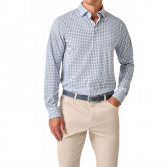 Johnnie-O Westwood Performance Button Up Shirt In Navy