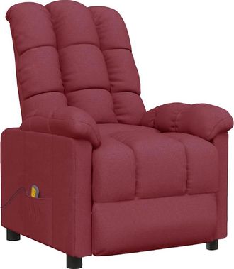 vidaXL Sill&oacute;n De Masaje De Tela Rojo Tinto Vidaxl