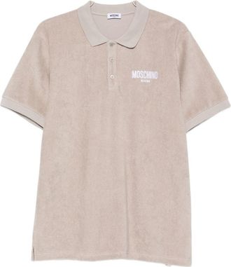 Moschino Beige Short Sleeve Button Knit Polo