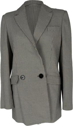 Galvan London Double-Breasted Tweed Blazer in Grey Cotton