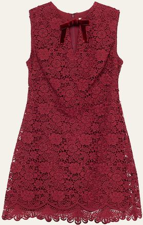 Shoshanna Mandi Cutout Bow-Front Floral Lace Mini Dress