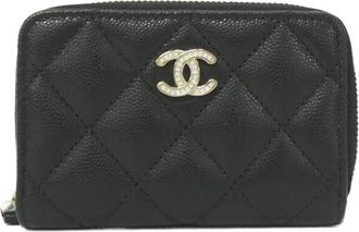 Chanel Black Grained Calfskin Coin Purse/Coin Case (Pre-Owned)