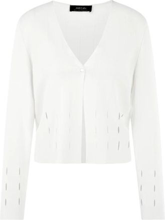 Marc Cain Elegante Cardigan met Uitsnijdingen - Dames - Vesten - Wit - L - Truien & Vesten