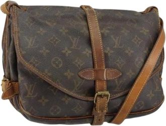 Louis Vuitton Pre-owned Cross Body Bags, female, Brown, Size: ONE SIZE Pre-owned Vintage Canvas Cross Body Bag