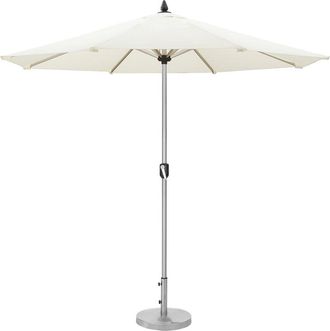 Pangea Home Ella Umbrella And Base, Andoized Aluminum Pole Grey Fabric