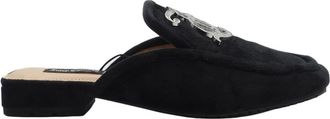 Juicy Couture Zwarte fluwelen sandaal met strass - Dames - Slip ons - Zwart - 38 EU - Schoenen