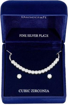 Danecraft CZ Tennis Necklace & Earrings Set in Metallic Gold at Nordstrom Rack