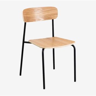 Sklum Silla de comedor apilable en hierro y madera Wilpier SKLUM