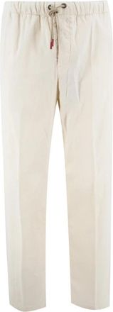 Kiton Getailleerde Rechte Broek - Heren - Straight fit broeken - Beige - W34 - Leer - Broeken