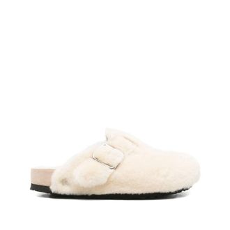 Birkenstock Boston Shearling - Dames - Slip ons - Wit - 38 EU - Nylon - Schoenen