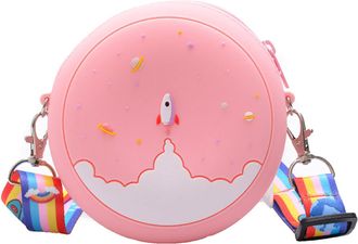 Generic Kids Shoulder Bag Round Print Boys Girls Adjustable Multicolor Crossbody Bag For School Mens Shoulder Bag (PK2, One Size)