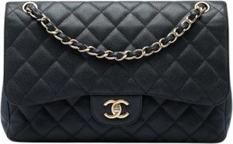 Chanel Pre-owned Double Flap Shoulder Bag - Dames - Vintage Schoudertas - Zwart - ONE Size - Leer - Vintage