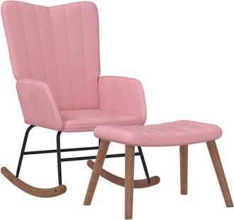 vidaXL Vidaxl - Poltrona A Dondolo Con Poggiapiedi Rosa In Velluto
