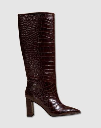 Mi-Mai Wassily Croc-style Long Boot in Chocolate at Nordstrom, Size 10