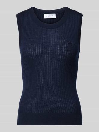 Lacoste Slim Fit Pullunder aus reiner Wolle in Marine, Gr&ouml;&szlig;e 34