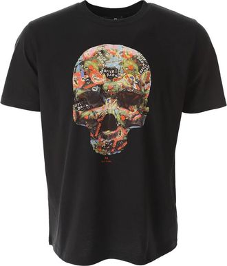 Paul Smith Slim-Fit Sticker Skull T-shirt in Zwart - Heren - T-shirts - Zwart - S - Katoen - Tops