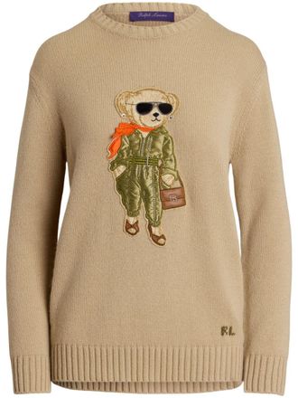 Ralph Lauren Collection Polo Bear sweater - women - Cashmere - L - Neutrals