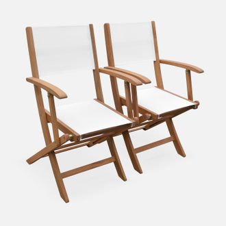 Sweeek Silla De Jard&iacute;n Plegable De Madera De Eucalipto, Set De 2