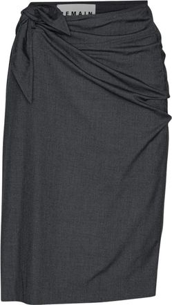 Remain Rokken, Dames, Grijs, S, Asymmetrische Knoopdetail Midi Rok
