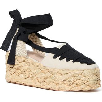 Loeffler Randall Mason Closed Toe Platform Espadrille in Natural/Black at Nordstrom Rack, Size 10