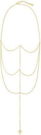 Sterling Forever Triple Layer Triangle Drop Y-Necklace in Gold at Nordstrom Rack