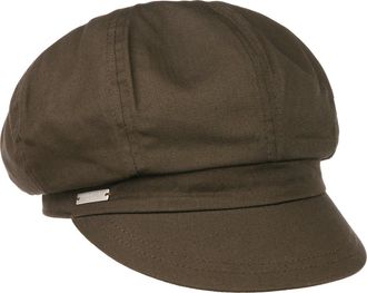 Seeberger Azalee Newsboy Cap Women - Cotton Summer with Peak, Lining Spring-Summer - One Size Olive