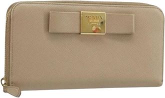 Prada Pre-owned Wallets, female, Beige, Size: ONE SIZE Pre-owned Long Wallet
