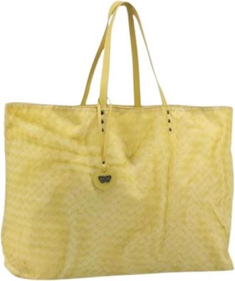 Bottega Veneta Pre-owned Vintage Nylon Tote Bag - Dames - Vintage Shopper - Geel - ONE Size - Nylon - Vintage