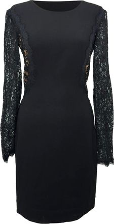 Diane Von F&uuml;rstenberg Diane Von Furstenberg India Crepe Lace Dress in Black Triacetate