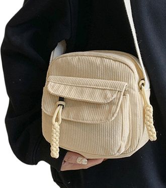 Generic Casual Corduroy Tote, Ladies Purse Shoulder, 15.12 Inches Satchel Hobo with Spacious Compartments, Soft Fabric, Womens Tote with Handles, Work for Dor