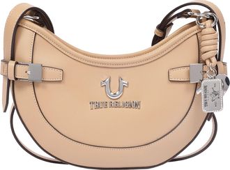 True Religion Blake Smooth PU Belted Hobo Bag - Womens Faux Leather Shoulder & Crossbody Handbag