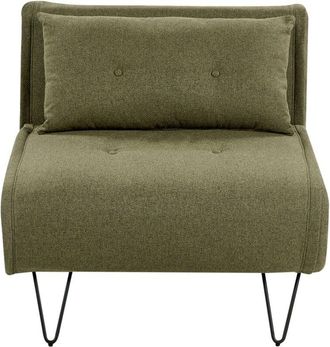 Beliani Single Sofa Bed VESTFOLD Fabric Olive Green