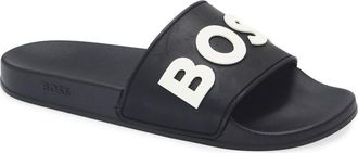 BOSS Kirk Slide Sandal in Black at Nordstrom Rack, Size 8Us / 7Uk