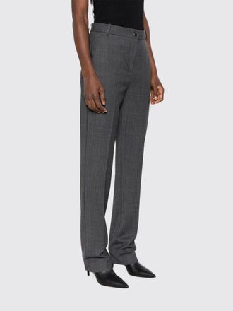 Pinko Pantaloni straight a vita alta in misto lana con logo