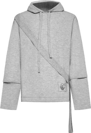 Off-white Wollen sweatshirt met afneembare mouwen - Dames - Hoodies - Grijs - M - Wol - Hoodies & sweatvesten