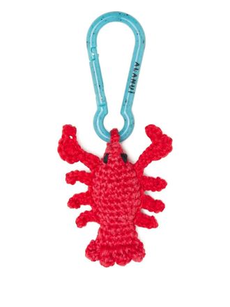 Alanui Lobster crochet keyring - Red